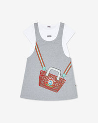 Junior "Ciao Gcds" T-Shirt Dress: Girl Dresses Grey | GCDS Spring/Summer 2023